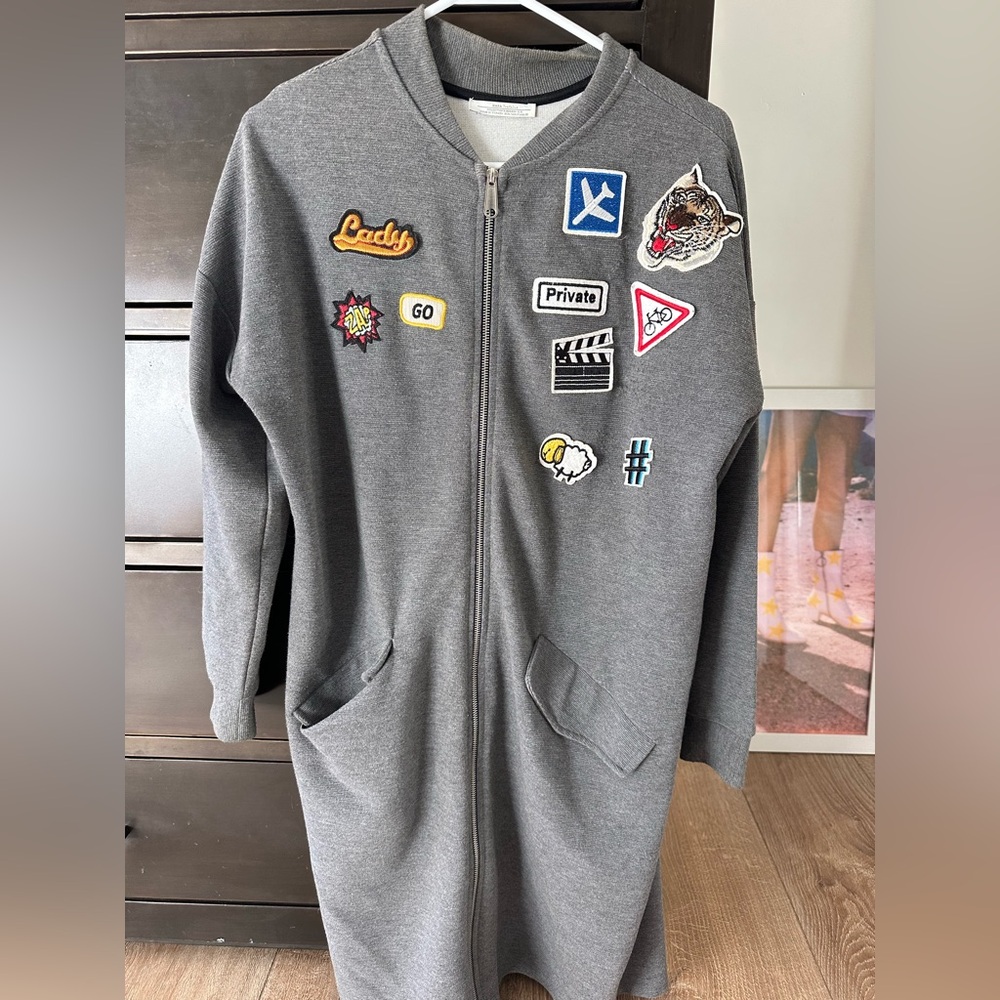 Zara Vintage Duster Coat w/Patches